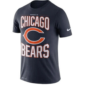 NEW Nike Dri-Fit NFL Chicago Bears Property Of Performance T-Shirt Navy Size M